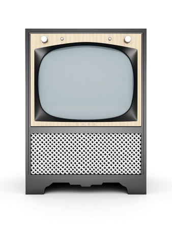 old TV image on a white backgroundの写真素材