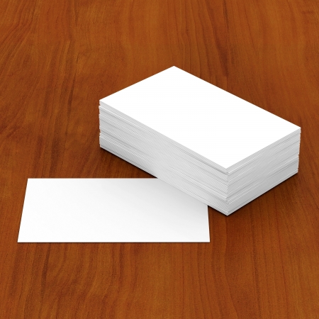 Business cards blank mockup - template - wooden backgroundの写真素材