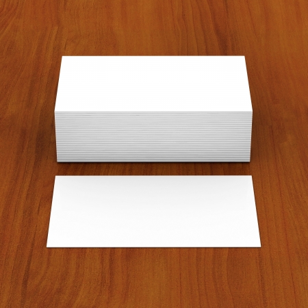 Business cards blank mockup - template - wooden backgroundの写真素材