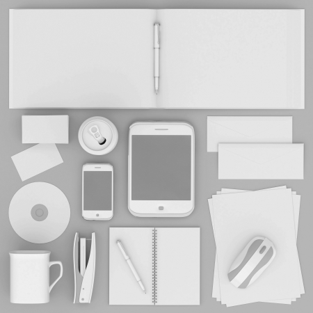 Corporate identity template on the gray backgroundの写真素材