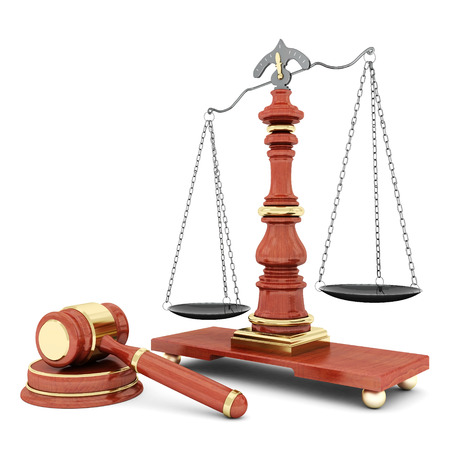 beautiful image of judicial attributes on a white backgroundの写真素材