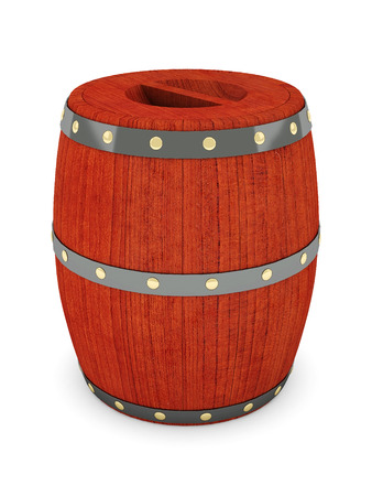 image of the old wine barrels on a white backgroundの写真素材