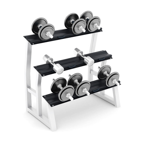 dumbbells fitness on a white backgroundの写真素材