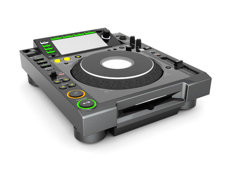 DJ music mixer isolated on white backgroundの写真素材