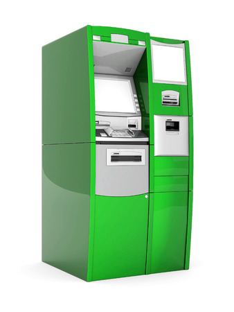 image of the new ATM on white backgroundの写真素材