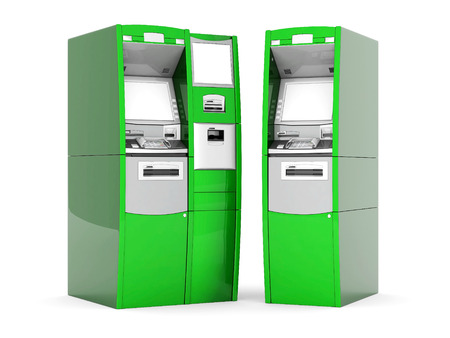 image of the new ATM on white backgroundの写真素材