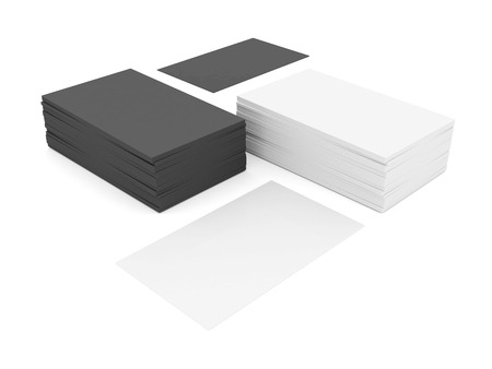 Business cards blank mockup - template - white backgroundの写真素材