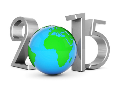 happy new year 2015 Illustrations 3d on a white background