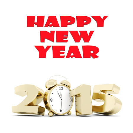 Happy new year isolated on a white backgroundの写真素材