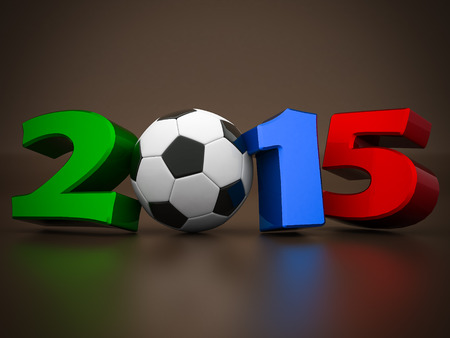 happy new year 2015 Illustrations 3d on a chocolate  backgroundの写真素材