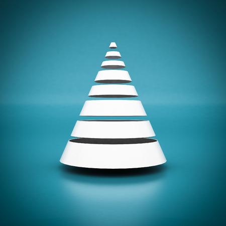 white geometric figure on a blue backgroundの写真素材