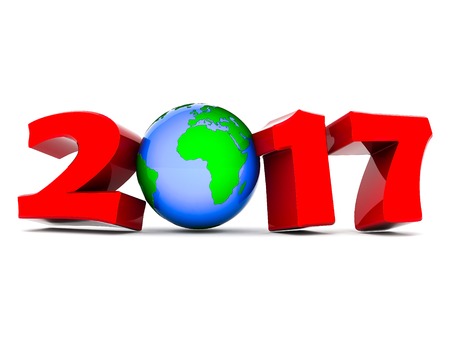 Happy new year 2017 isolated on a white background