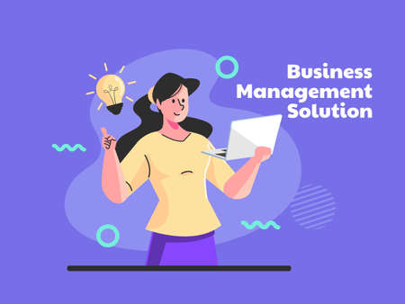 Business management solutions conceptのイラスト素材