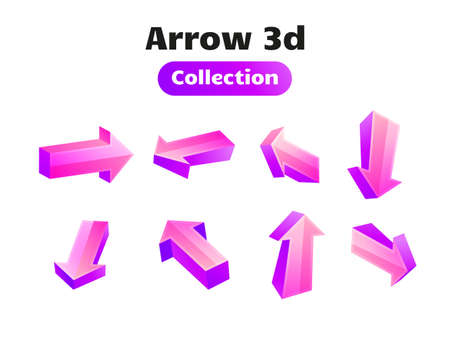 Arrow 3d symbol collectionのイラスト素材