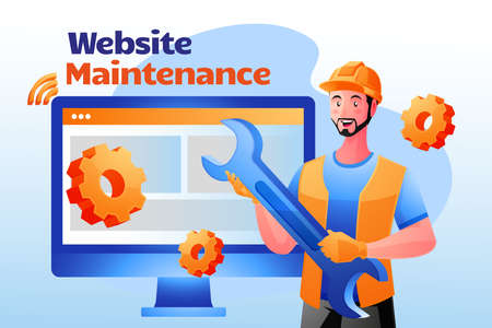 Website maintenance, update system, development Websiteのイラスト素材