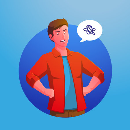 annoyed man with angry faceのイラスト素材