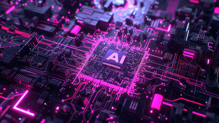 AI, artificial intelligence and machine learning concept. 3D Renderingの素材