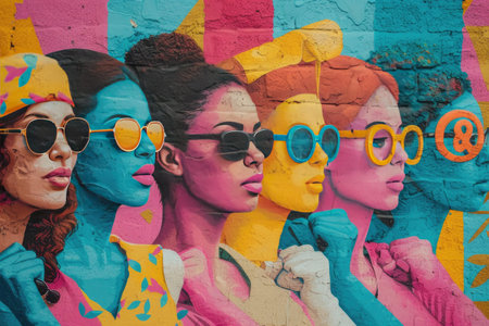 Mural art at East Williamsburg in Brooklyn. Outdoor art gallery known as the Bushwick Collective has most diverse collection of street art in Brooklynの素材