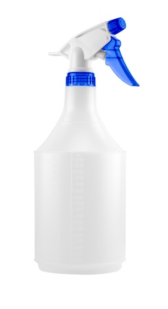 plastic water sprayer container on white background