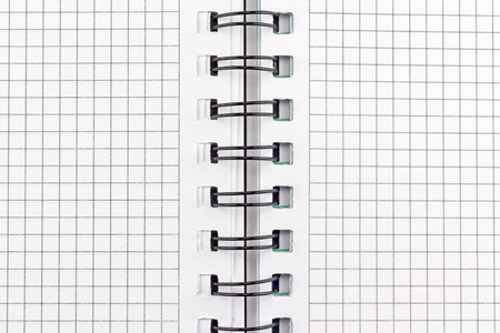 Open notebook with pages in a grid with binding.の写真素材