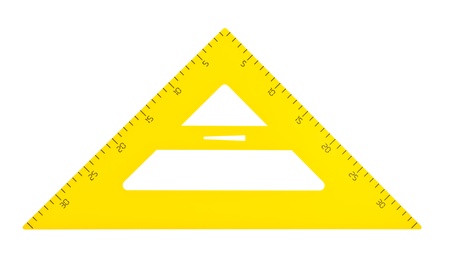 Large school triangle. Isolated on white background.の写真素材