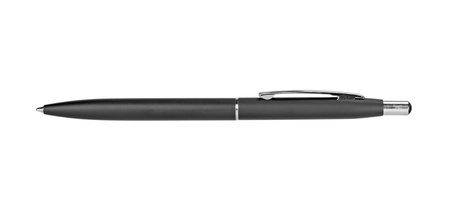 black plastic pen. Isolated on white backgroundの写真素材