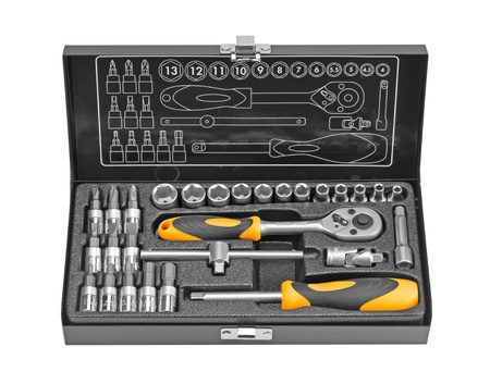 set tools isolated on a white backgroundの写真素材