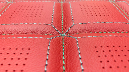 Sewing pattern,using thread 2 colours with background  colour.