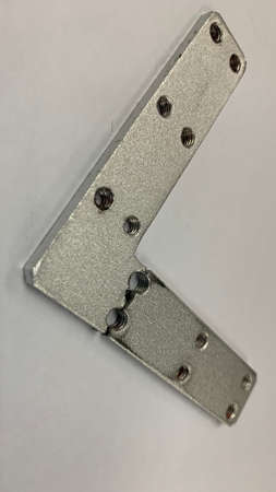 Silver Colour L Plate bracket is damaged.の写真素材
