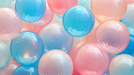 Dreamy bubble filled background in pastel colorsの素材