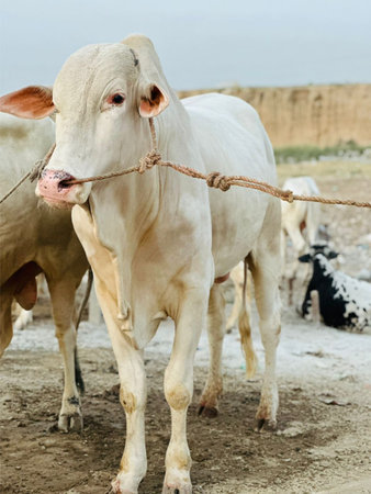 Brahman cattle on white colourの写真素材