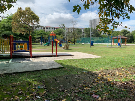 view of the playground in the city park puchong utama, Selangor-Malaysia Dec 18th 2024