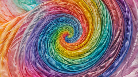 A digital art piece featuring swirling gradients of pastel rainbowsの素材