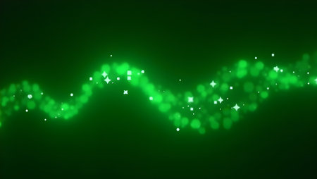Green sparkle effect set, Radiant beams, glowing light, purpose for backgroundの素材