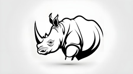 rhinoceros  vector icon illustration design logo templateの素材