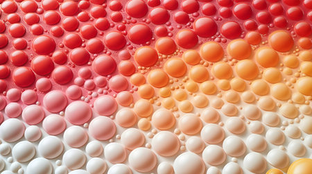 Gradient dots blending from red to peach and soft creamの素材