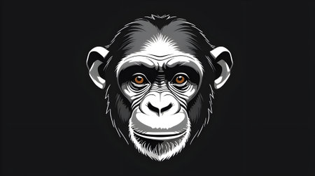 chimpanzee  vector icon illustration design logo templateの素材