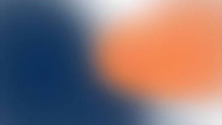 Smooth gradient colour navy blue, orange and white.の素材