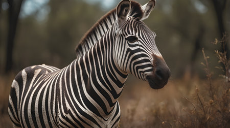 A zebra with the nature  life backgroundの素材