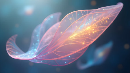 Fairy wing translucency, shimmering with pastel colors.の素材