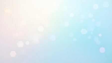 Minimalist pastel gradient wallpaper with holographic hexagon layersの素材