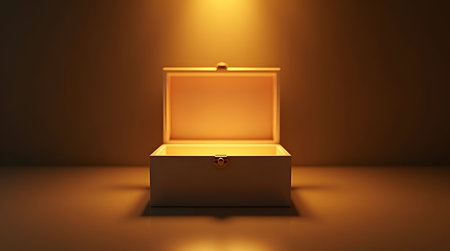 Discover the treasure within golden box ideal for unveiling giftsの素材
