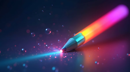 Unleash your inner artist with vibrant glowing pencil art and design for creative projectsの素材