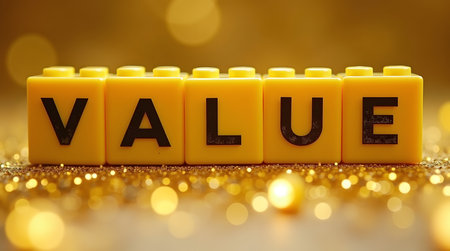 Discover your brand's value proposition with this vibrant golden concept, perfect for marketing and business success nowの素材