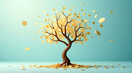 Grow your wealth with this unique money tree, a symbol of financial growth and prosperous investmentsの素材