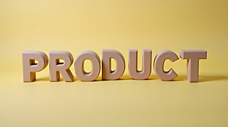 Product concept presented with bold lettering on bright yellow backgroundの素材