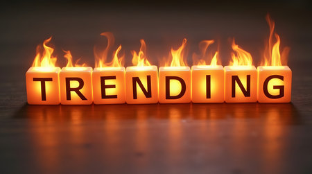 Hot trending topics burning bright for viral social media marketing ideas now on displayの素材