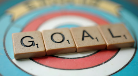 Achieve your goal and find success with planning and ambition on target conceptの素材