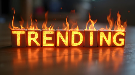 Trending now! Hot topics on fire for your next big campaign or social media engagementの素材