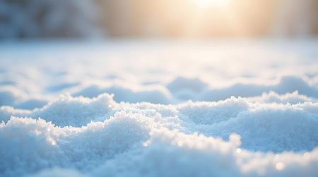 Theme Christmas, Frosty snow texture with sunlight reflectionの素材